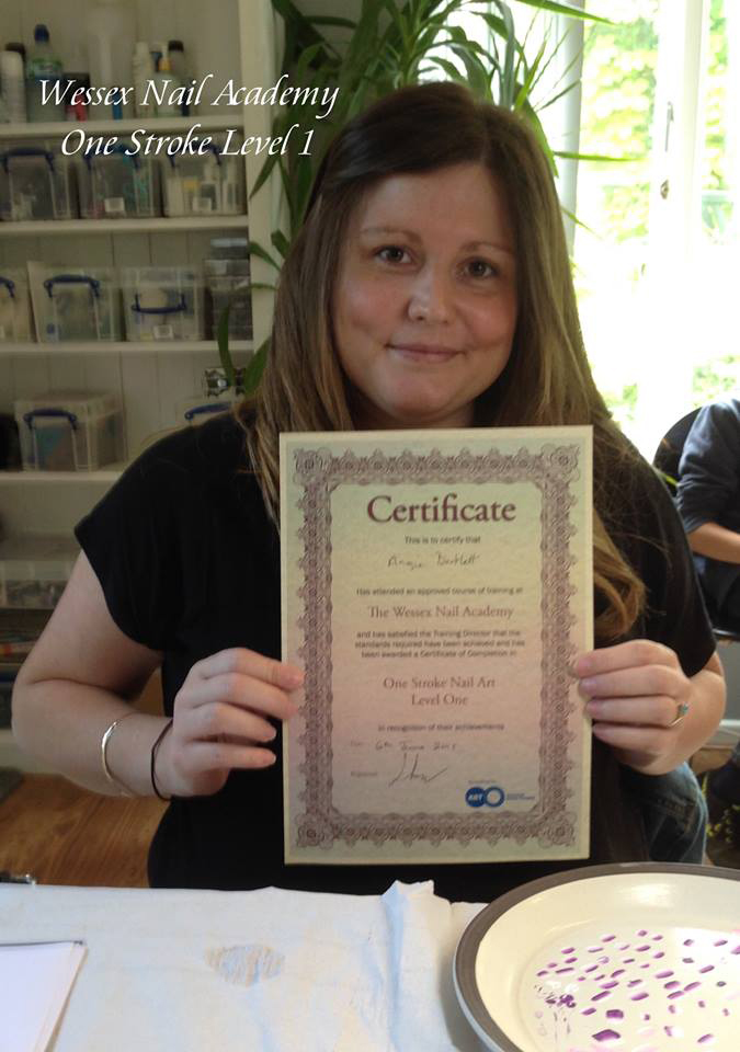 Nail Course Students and Their Certificates, Nail extension training , nail training course, Wessex Nail Academy Okeford Fitzpaine, Dorset